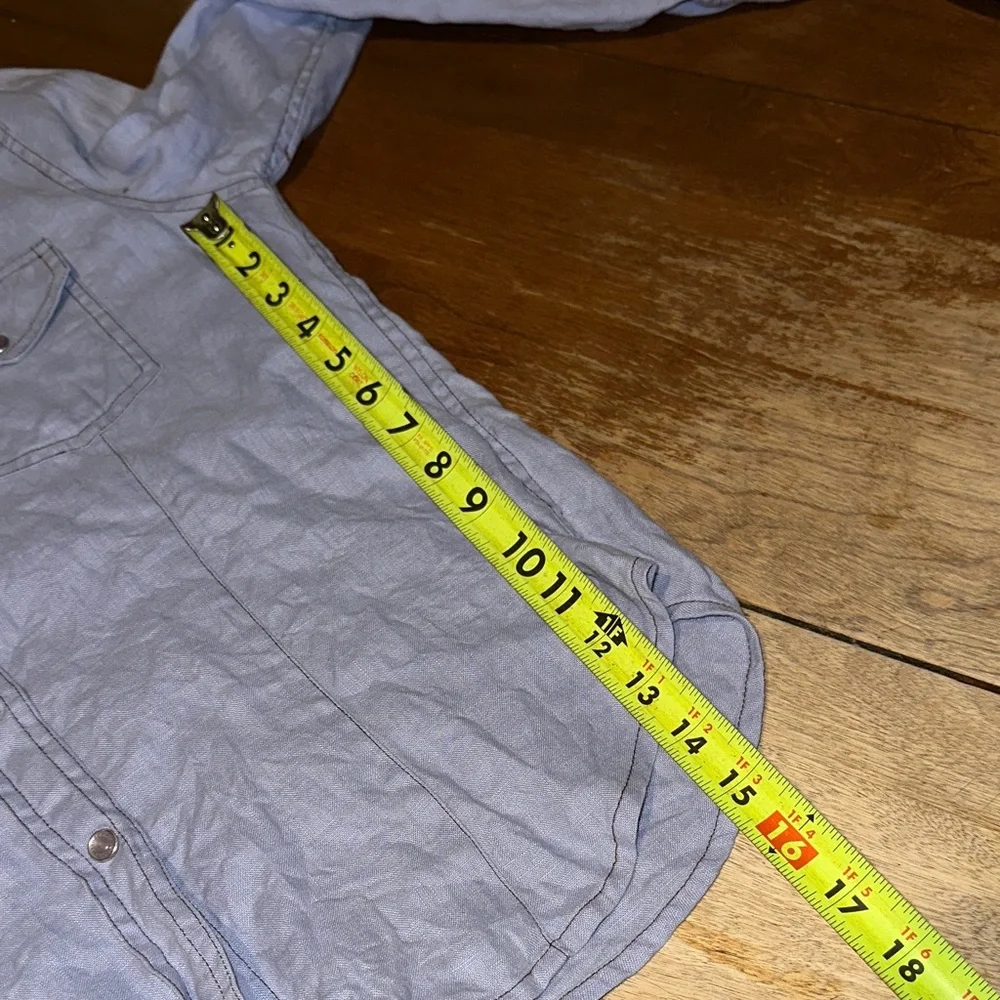 Sundance 100% Linen Snap Button-Up Shirt - Picture 6 of 9